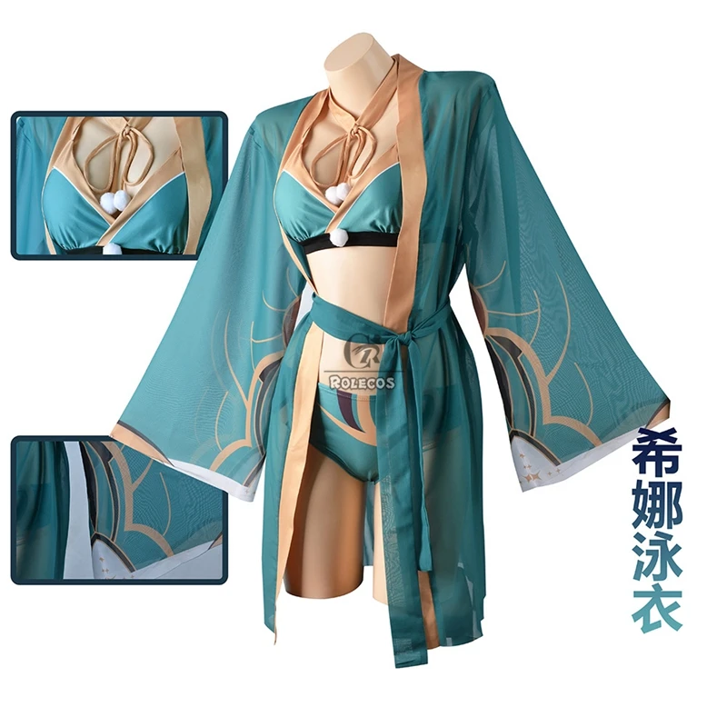 ROLECOS gioco Genshin Impact Costume da bagno Hutao Lisa Miss Hina Costume Cosplay donne Sexy costumi da bagno summer time Dress Outfit Halloween