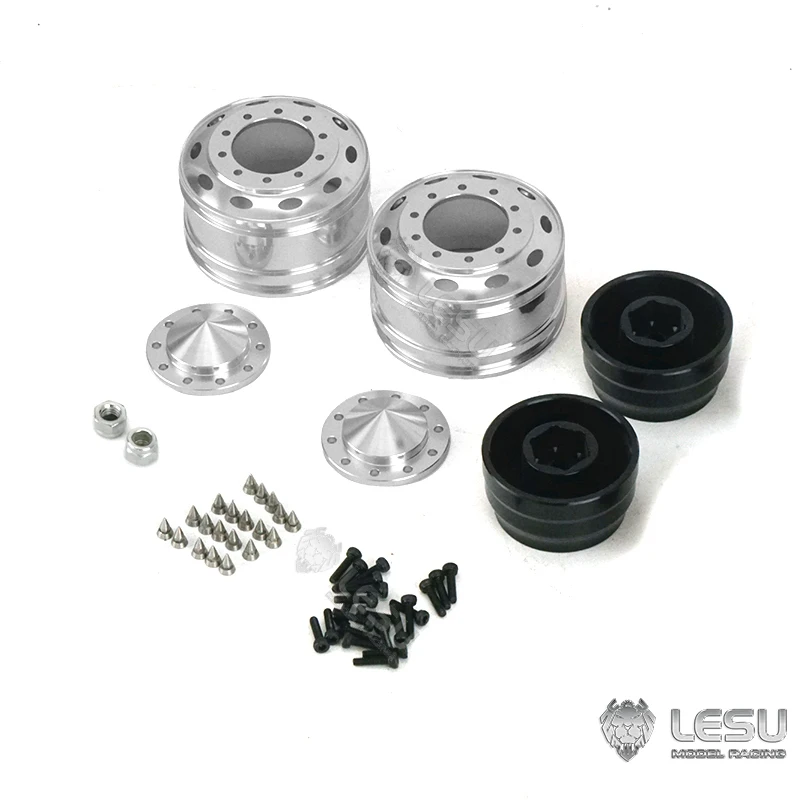 Lesu cubo de roda dianteiro de metal com freio hexagonal para tamiyay 1/14 caminhão de controle remoto diy rc modelo de carro acessórios Th20214-Smt3