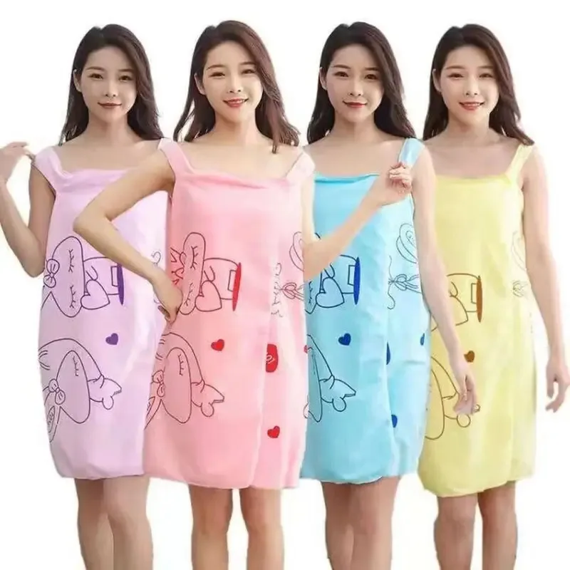 Fashion Microfiber Wearable Bath Towel Ultra-Soft Lightweight Quick Dry Bathrobe Thickening Friendly To Skin Bath Skirt Spa Use