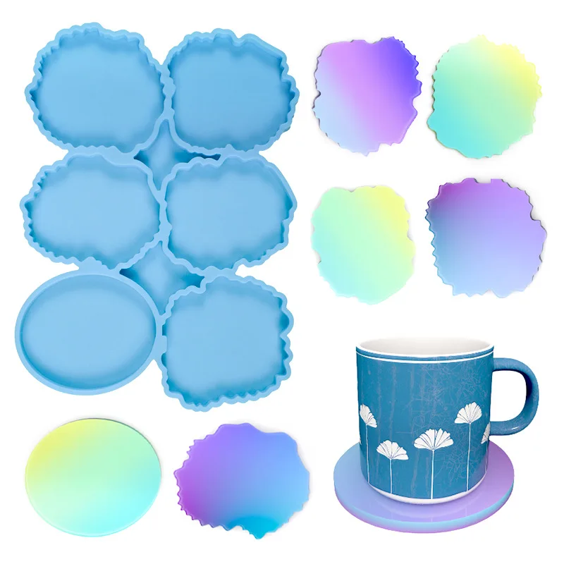 

Baked Mirror Resin Epoxy Cloud Crystal Dropper Mould Irregular Waves Cup Cushion Swing Table Mold Coaster Silicone Molds