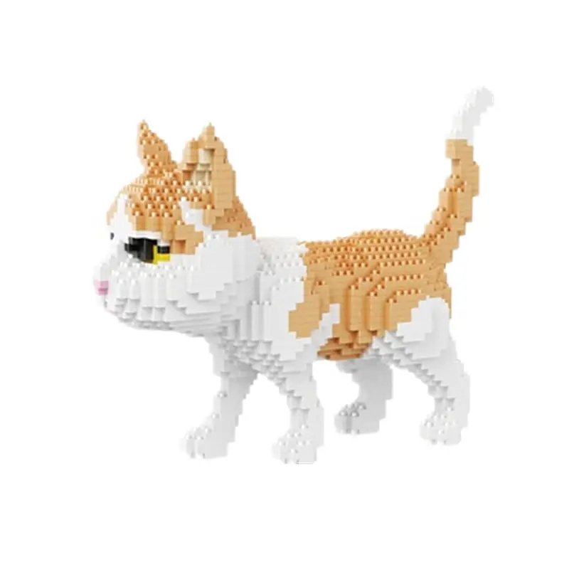 Micro-deeltjes bouwstenen voor kinderen, hond en kat dier assemblagemodel ornamenten, doe-het-zelf educatief speelgoed, onderwijs gif