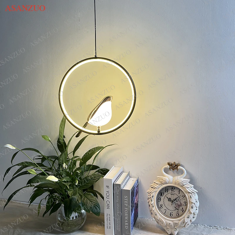 Magpie-Lustres LED criativos para sala de estar, lâmpadas para pássaros nórdicos, lâmpada suspensa para quarto, sala de jantar, cozinha, ilha