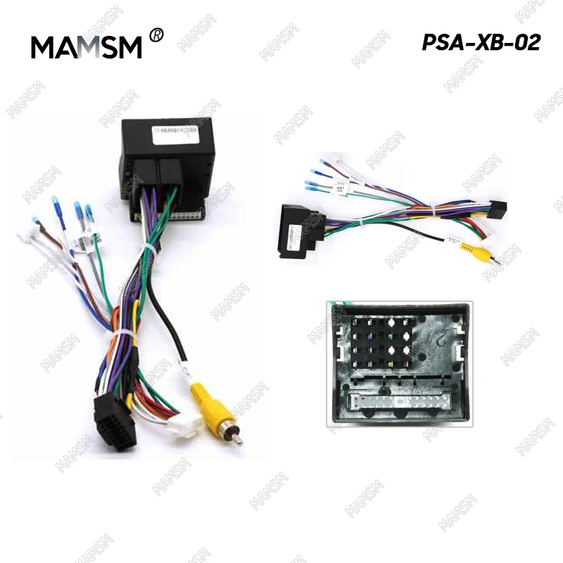 MAMSM Car 16pin Harness Adapter Canbus Decoder For Peugeot 307 308 408 508 3008 Citroen C4 Android Radio Power Cable FORD-RZ-09