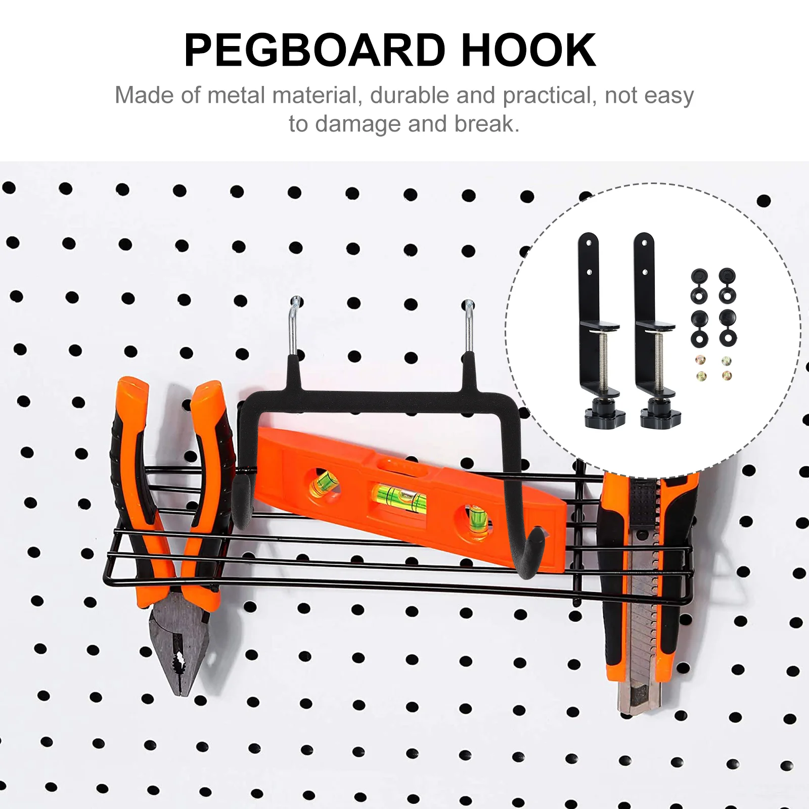 1 set Mounting Clips Pegboard Bracket Hook Installation Tool Metal Smooth Surface Multi Purpose Hooks Home Storage