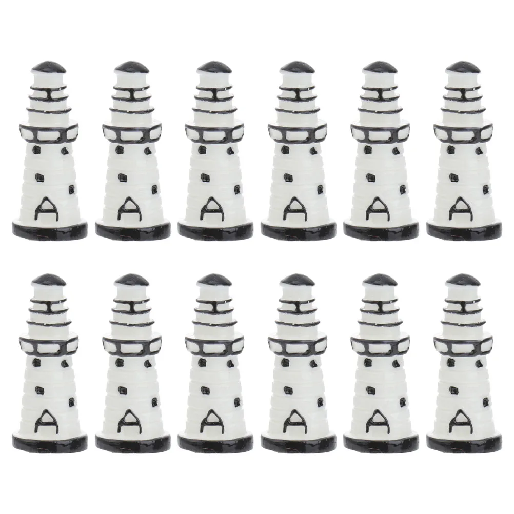

12pcs Lighthouse Figurines Resin Lighthouse Fish Tank Decor Crafts Moss L Decor Fish Tank nament Coastal Garden Statue