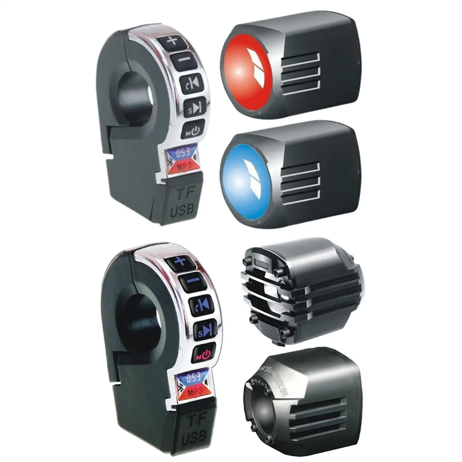 

12-24V Motorcycle Speakers Handheld Audio Motorcycle Horn With Handle Switches Wireless Audio Speakers Supporting TF Card