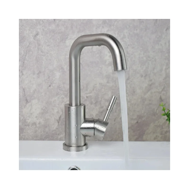 

Смеситель для раковины из стали, для горячей и холодной воды, поворотный, с одной ручкой