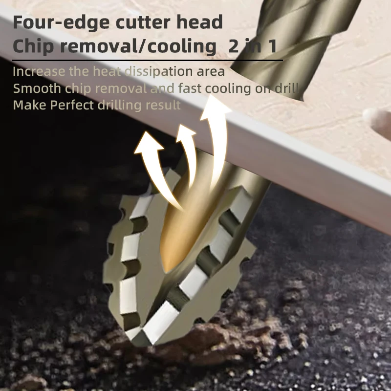 أربعة حواف مثقاب غريب الأطوار سبائك عالية الصلبة ترقية أدوات النجارة جميع الخزف الطوب الخرساني مجموعة لقمة مثقاب