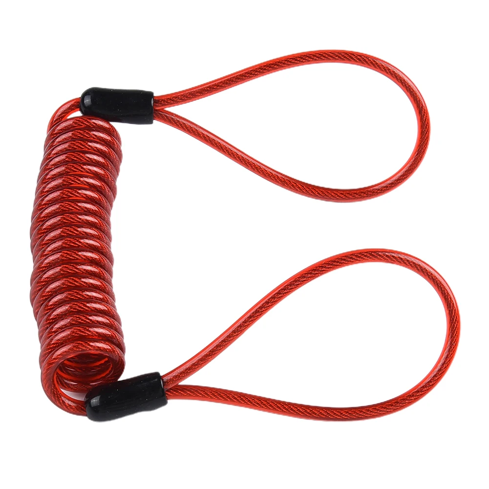 Useful Disc Lock Reminder Cable 120cm Length Coiled Cable Motorbike Scooter Security For Outboard Engine Motor