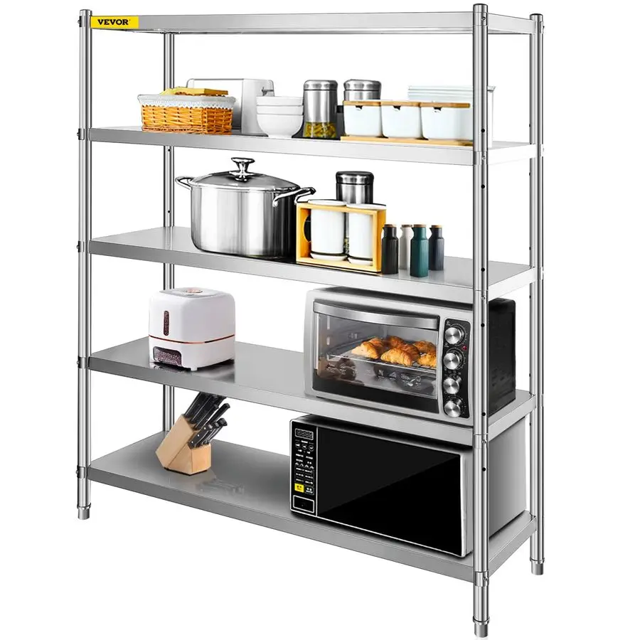 

Storage Shelf, 5Tier Storage Shelving Unit, Stainless Steel Garage Shelf, Heavy Duty Storage Shelving, 1650 Lbs Total Cap