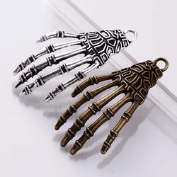 10pieces/lot 19*42mm Vintage Two Color Alloy Skeleton Hand Charms Jewelry Skull Hand Charms Zakka Findings