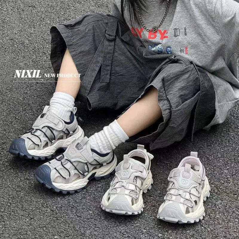 Boys Sports Sandals Closed Toe Mesh Breathable Kids Outdoor Beach Shoes Non Slip Sole Sneakers Summer Water Sandals for Children