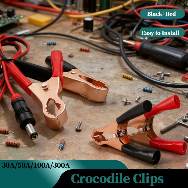 1/5/10 Pairs Grip Tight, Stay Bright Premium Copper Alligator Clips – Heavy-Duty 30~300A Battery Connectors for Cars