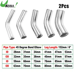 UXCELL 2Pcs 45 Degree OD 32-102mm Leg Length 100mm Car Aluminum Alloy Tube Intercooler Pipe Air Intake Joiners Tubing