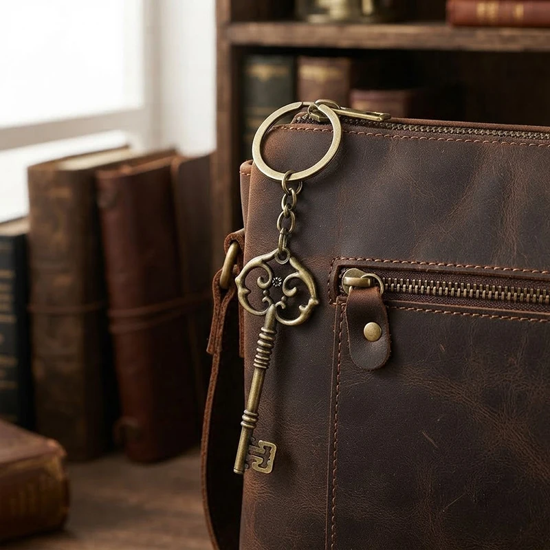 Vintage Skeleton Keychain Antique Style Keyring Victorian Key Pendant Gothic Alice Charm Retro Wedding Gift Small Accessory Item