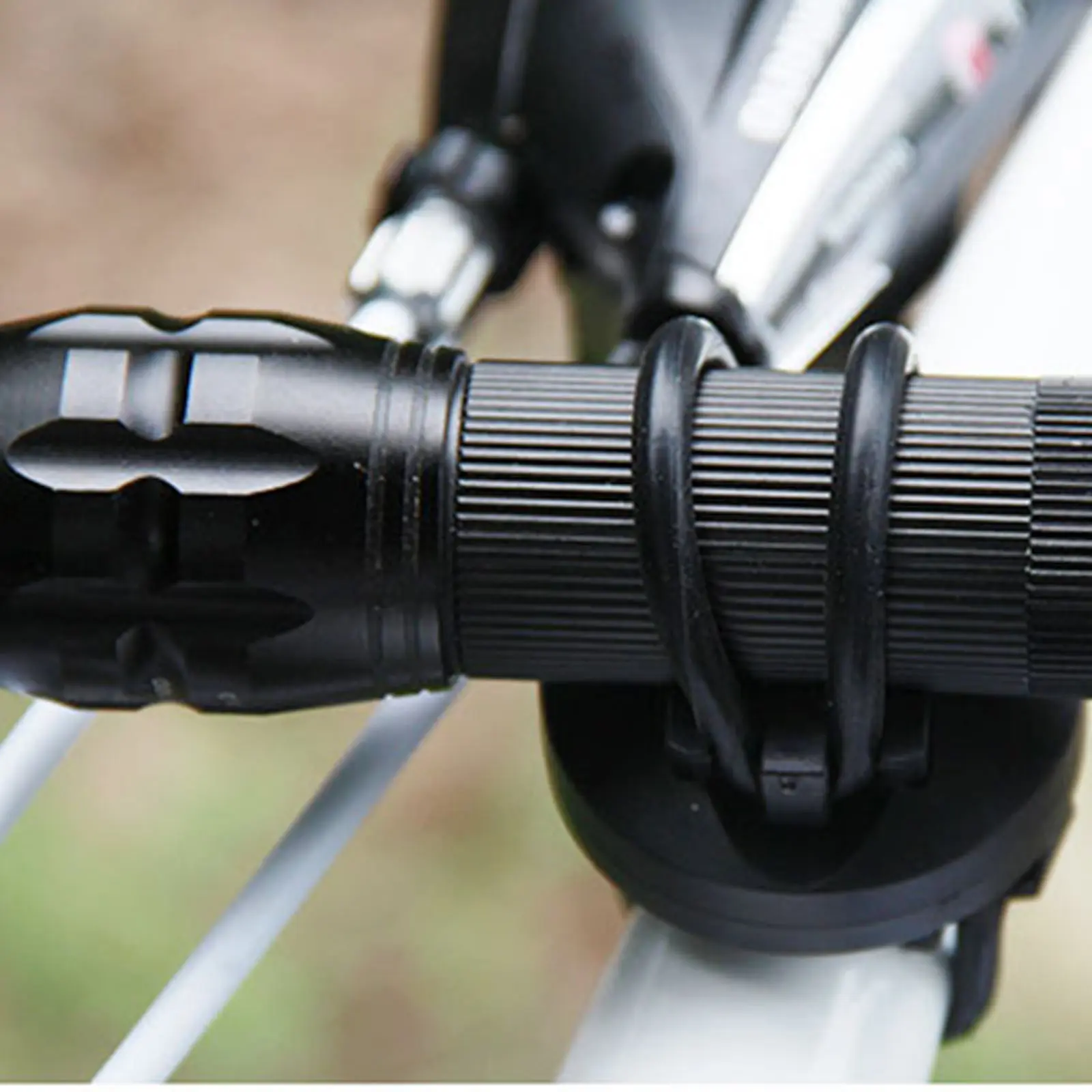 2pcs 360 Degree Adjustable Flashlight Holder Durable Front Light Bracket For Cycling Camping Hiking Outdoor Black