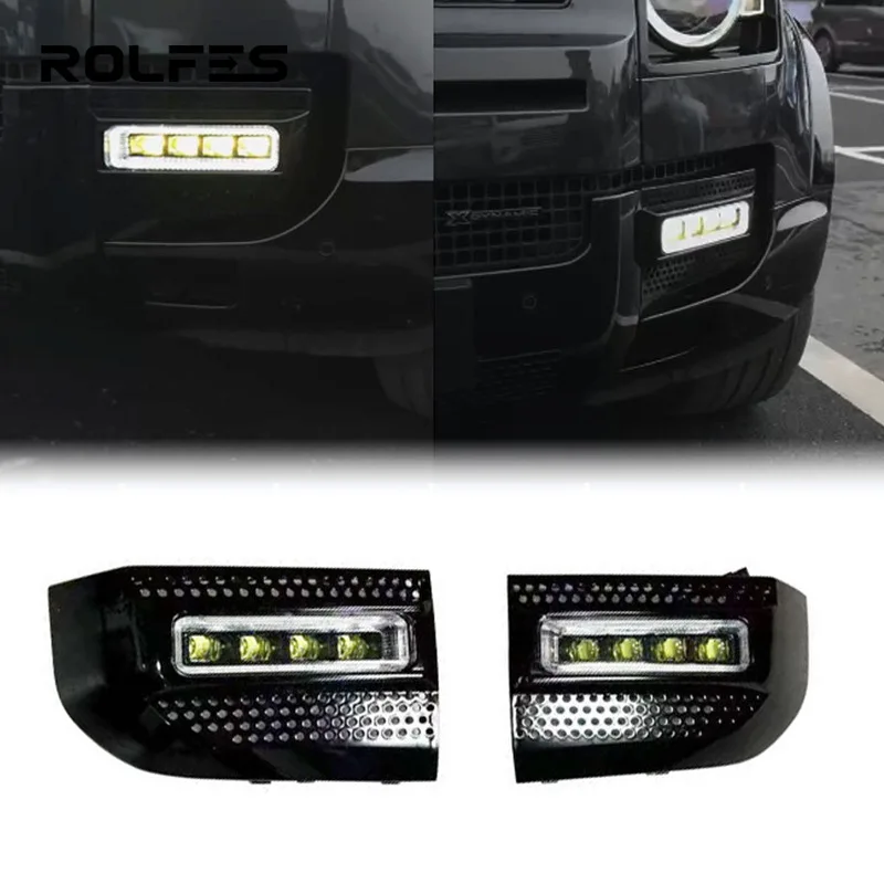 

Suitable for The four-eye fog lights of the Land Rover Defender 90, 110 and 130 from 2020 to 2024 have been modified to LED fog