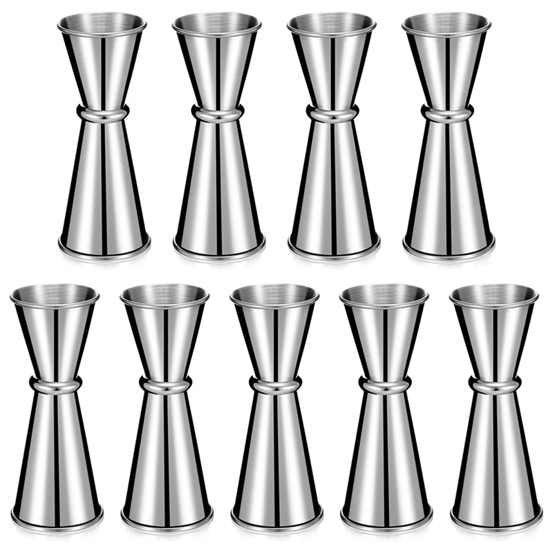 9 Pieces Jigger For Bartending Cocktail Jigger 2 Oz 1 Oz, 304 Stainless Steel Measuring Cup