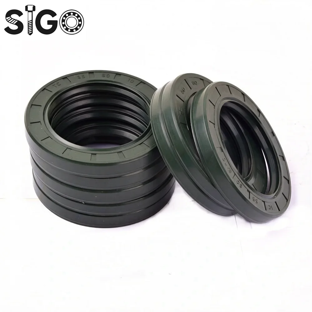 NBR Shaft Oil grease Seal TC-35*52*5/6/7/8/9/10/11/12 Rubber Covered Double Lip With Garter Spring/ 10pcs