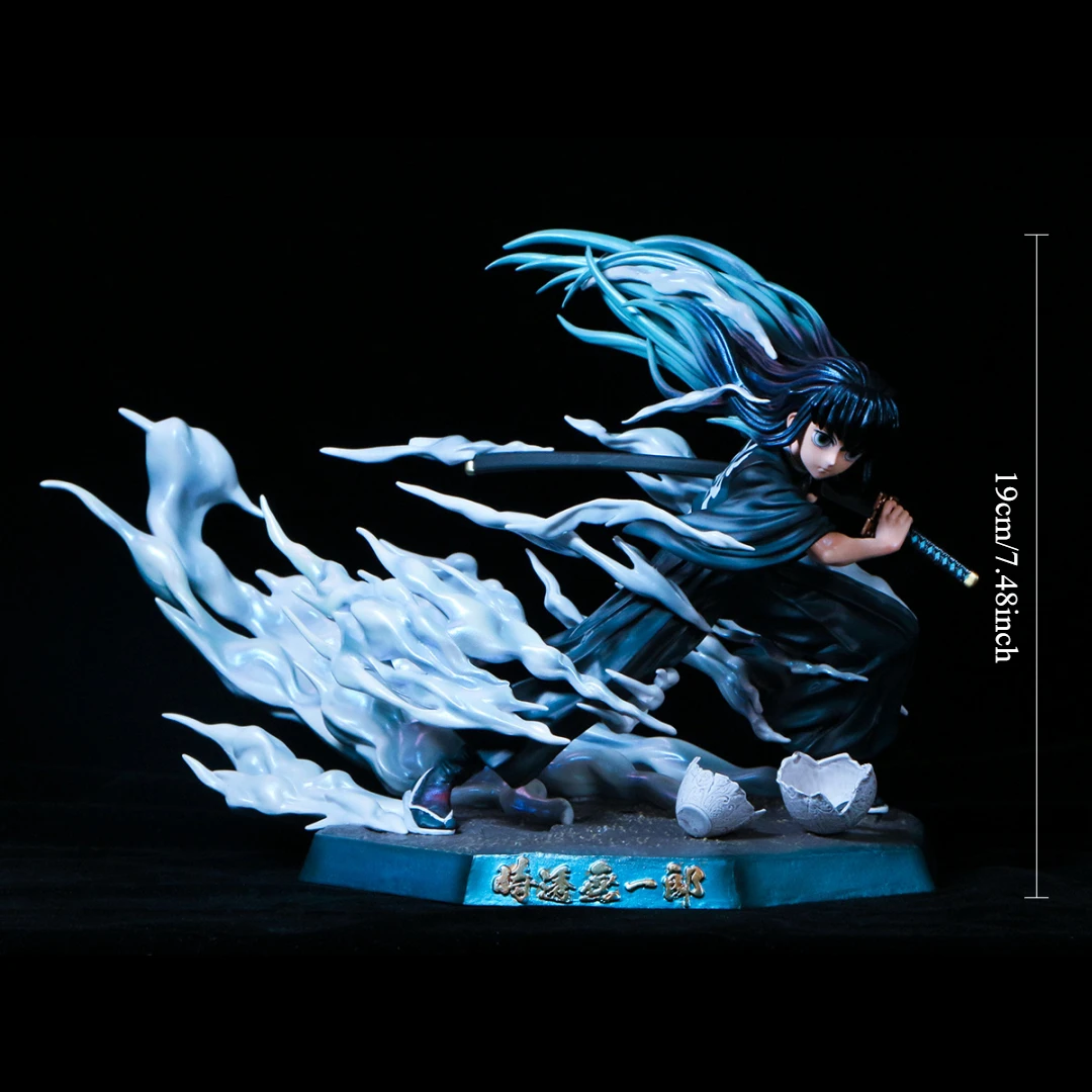 19Cm Anime Demon Slayer Serie Karakter Tokitou Muichirou Standbeeld Model Handgemaakte Kinderen Speelgoed Gift Anime Figuur