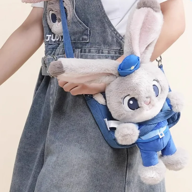 Anime Disney Figure Around Judy Crossbody Plush Doll Cute Rabbit Police Officer Bag Student Commuter Girl Handbag Gift