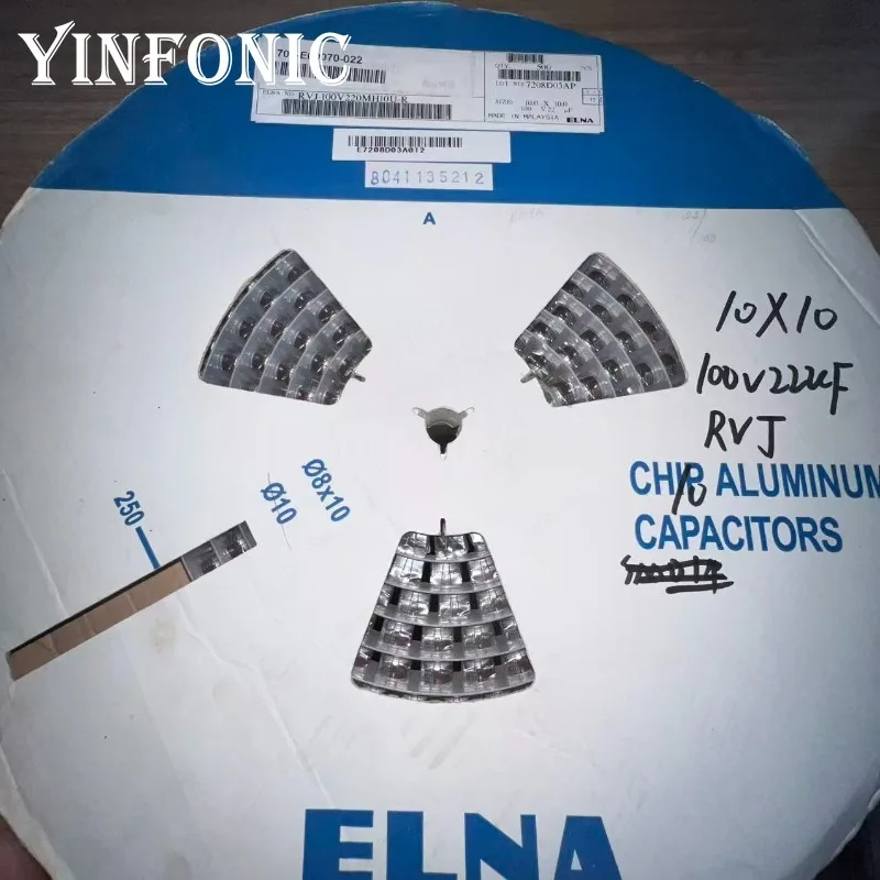 10 Pz/100 Pz Genuino ELNA 100V22uF RVJ Serie 10x10mm SMD Condensatore 22uF SMD Tipo di Chip Condensatori Elettrolitici In Alluminio