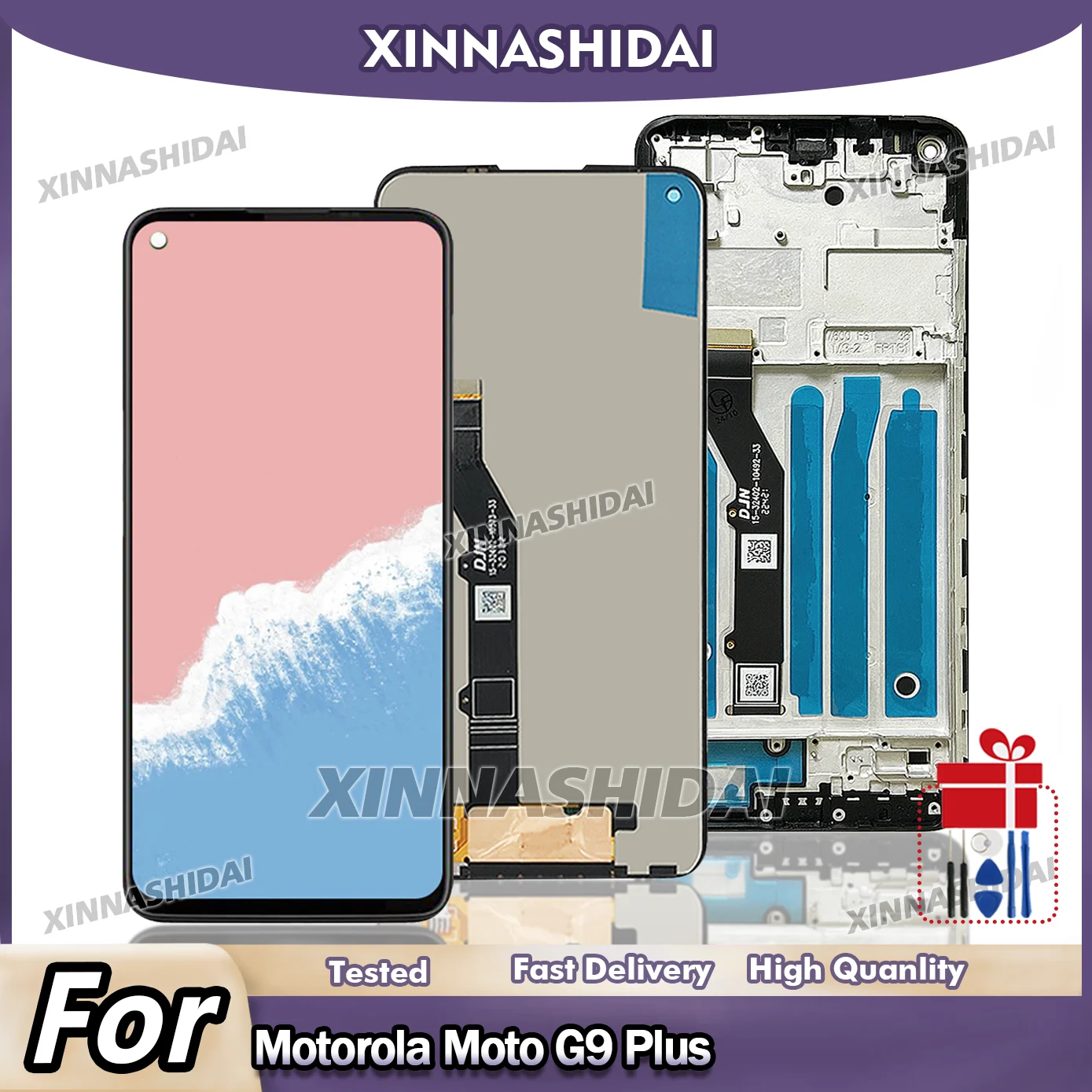 Pantalla LCD probada para Motorola Moto G9 Plus, ensamblaje de digitalizador táctil, pantalla LCD para MOTO G9 Plus.