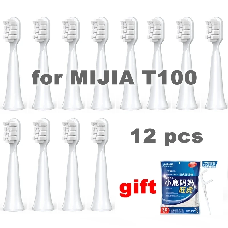 Têtes de rechange pour Xiaomi Mijia T100 Mi Smart têtes de brosse à dents électrique nettoyage blanchiment buses de brosse à dents saines