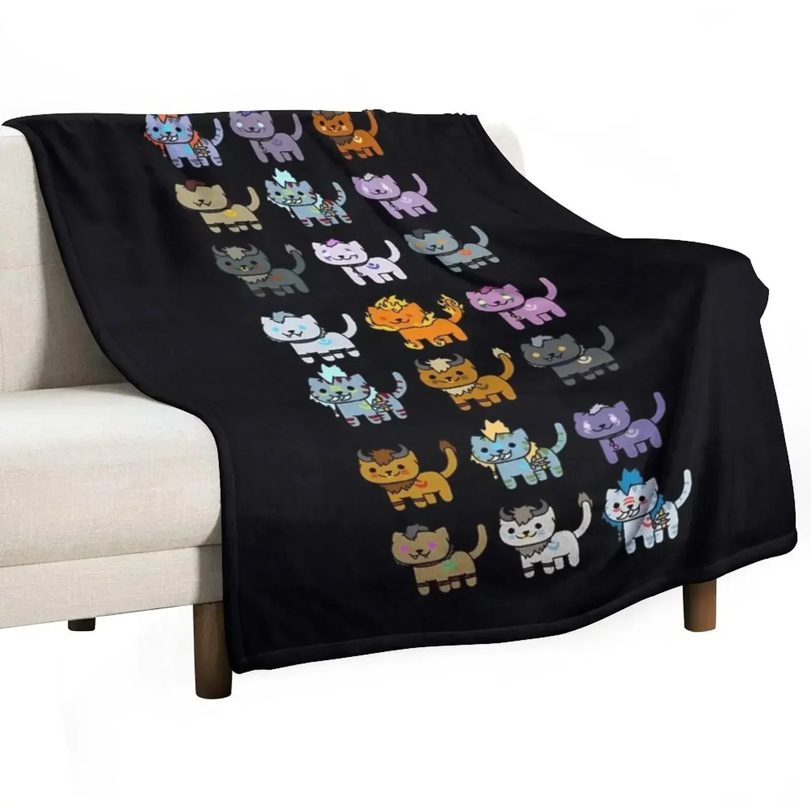 Neko Atsume Feral Druid Todos Throw Blanket Beach Bed Fashionable Hairy Thermal Blankets