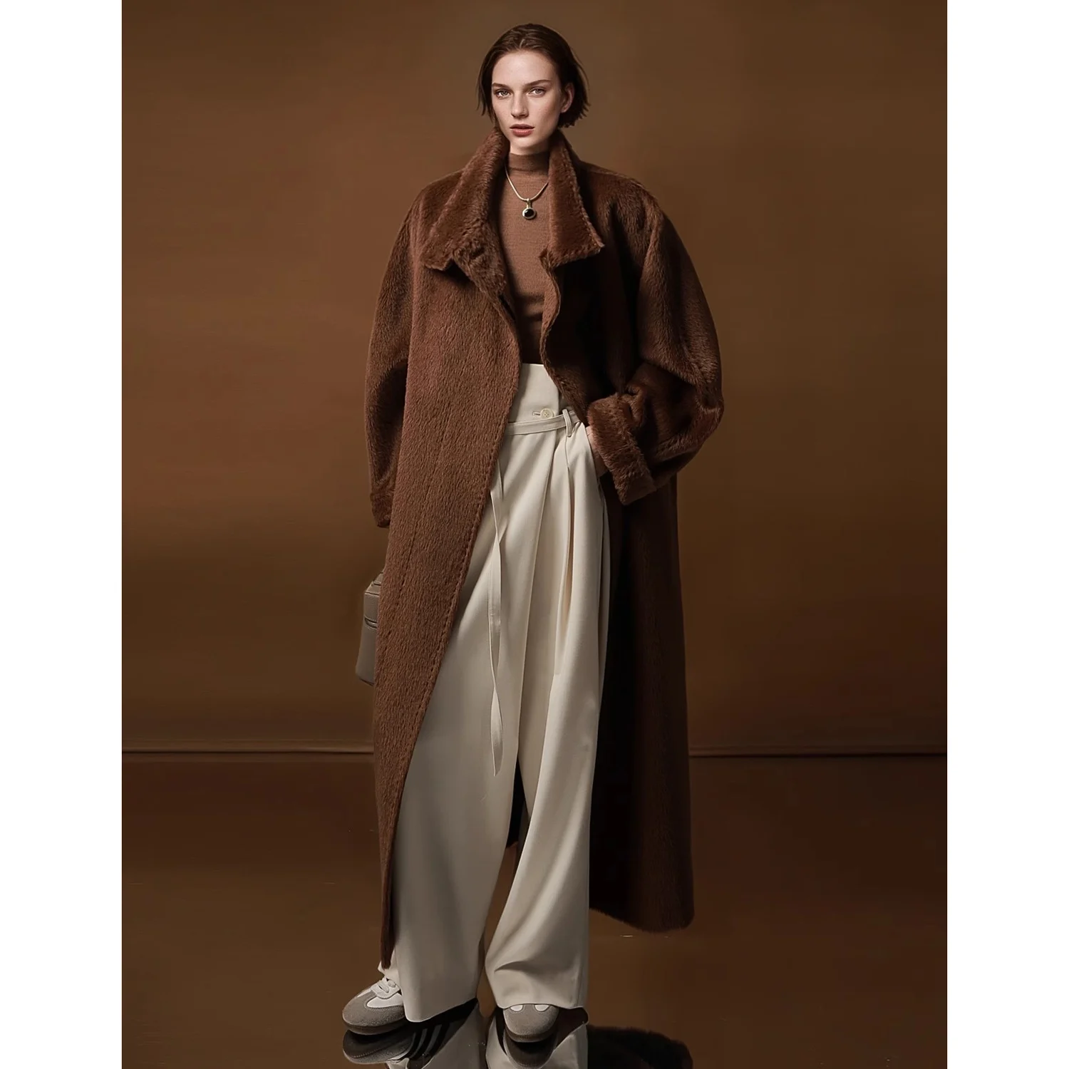 

Allingentle Luxury Women Long Blazer Loose Fit Jacket Fashion Outfit for Casual Office Daily Outfits Customize