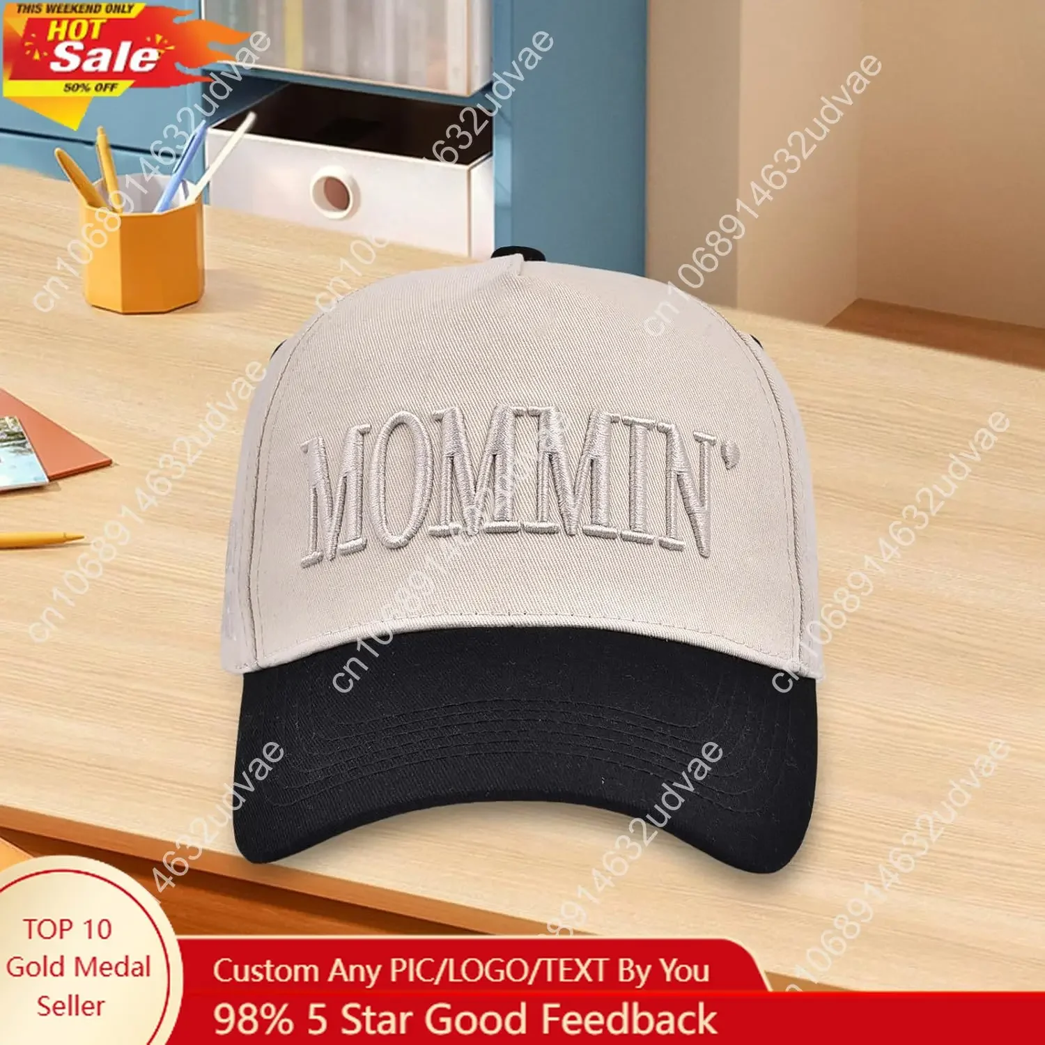 

Women Men Baseball Cap Mommin Letter Embroidery Adjustable Hat Y2k Fashion Going Out Sun Hats
