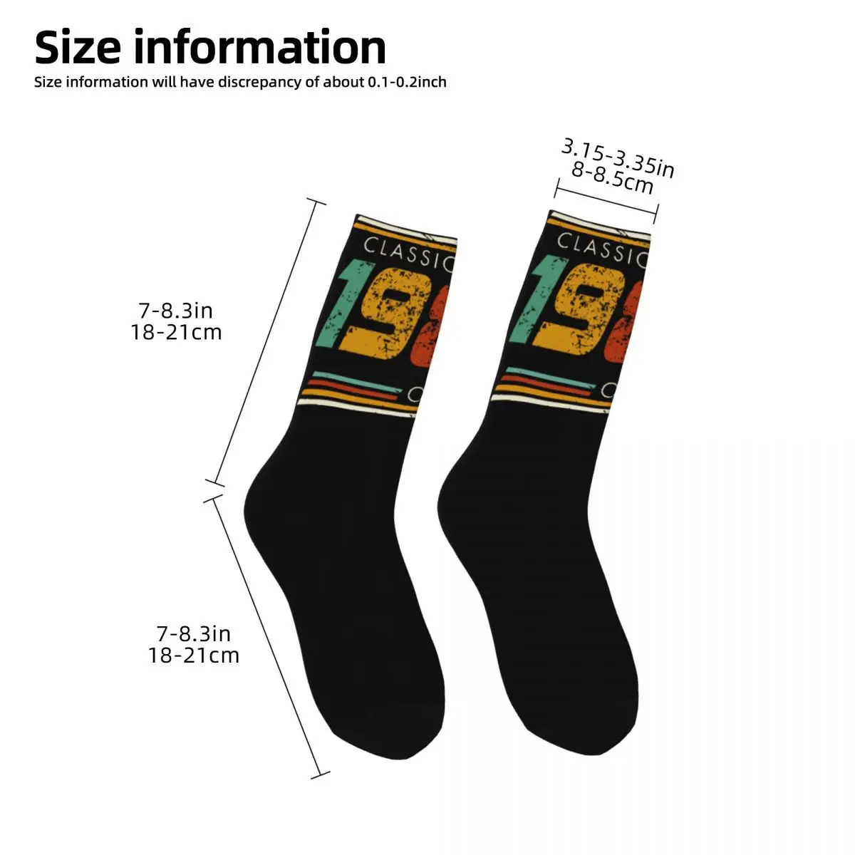 Crazy Design Classic 1984 Vintage Design Basketball Crew Socks Stuff All Season 40th Birthday Gift Soft Long Socks Non-slip