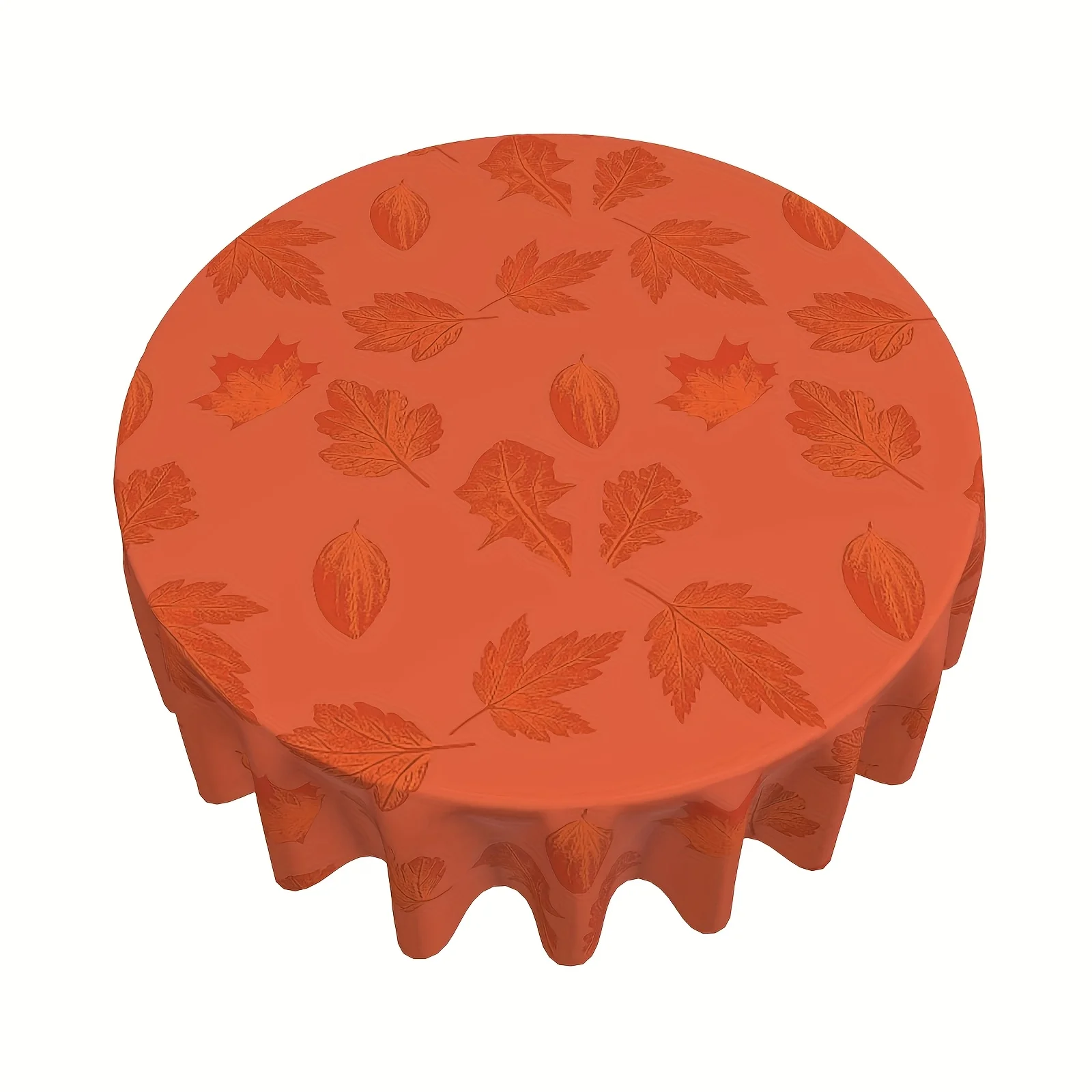 One piece, autumn round tablecloth, Thanksgiving orange tablecloth, 60 inches (152 centimeters) / roundzyc