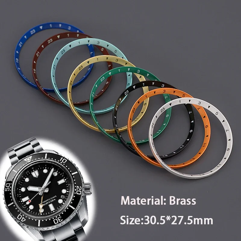 30.5*27.5mm Watch Chapter Ring Brass Fit SKX007 SKX009 SRPD53 Watch Accessories Repair Tool Parts