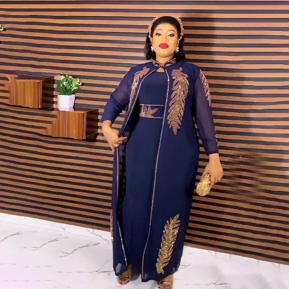 

Абая с v-образным вырезом и длинными рукавами для женщин, мусульманский комплект с принтом, платье для женщин, элегантная исламская одежда, повседневный праздничный кафтан Femme Musulman