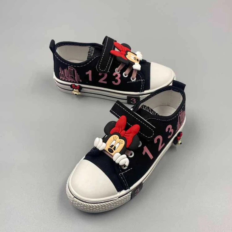 Boys and Girls Casual Shoes Cartoon Mickey Minnie Children\'s Canvas Teen Sport Shoes Shcool Shoes Kids Outdoor Footwear Disney