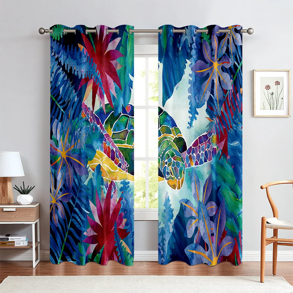 Cartoon Animal Curtains for Children's Room, Tiger, Elephant, Giraffe, 2 Panel, Boys, Girls, Living Room, Bedroom Decor