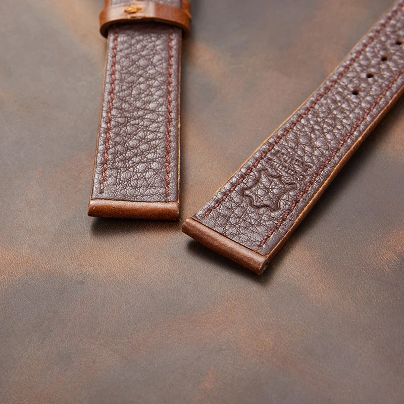 Vintage Style Oil Wax Leather Watchband 18mm 19mm 20mm 21mm 22mm Handmade Watch Strap Wristband Accessories for Men