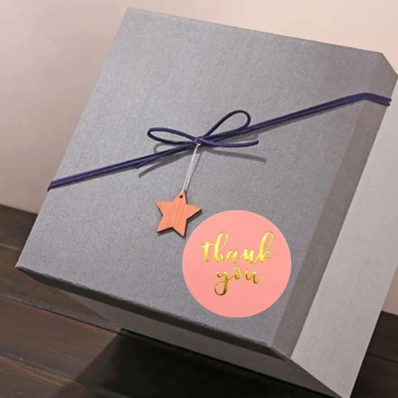 500 قطعة 1 بوصة الأزرق شكرا لك ملصقات ل المغلف ختم تسميات لوازم مكتبية اليدوية هدية الزفاف لاصقة تزيين #3