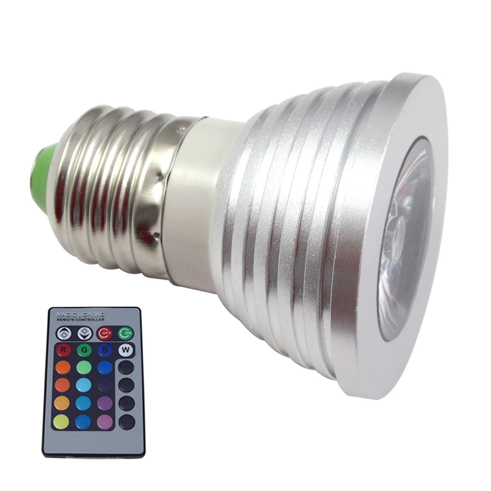 100pcs 3W RGB LED Spot Bulb Light E27 GU10 GU5.3 Remote Controlled Colored Spotlight Down Light 110V 220V MR16 12V Bulb