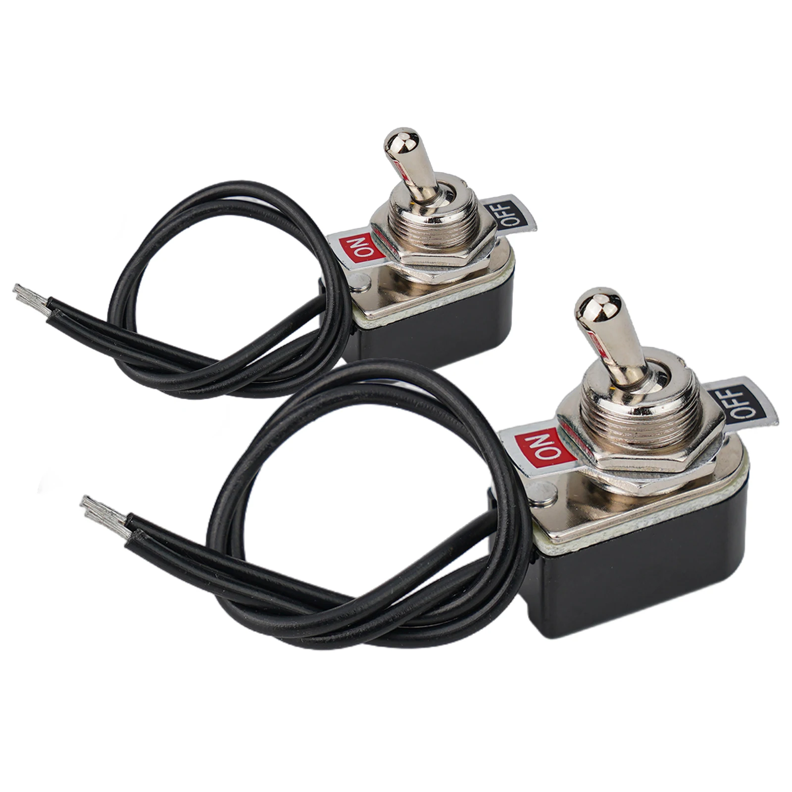 New Practical Xtoggle Switch SPST 6A 6A/125V Black+Silver 440V And Below 50MΩ ON/OFF Prewired SPST Toggle Switch