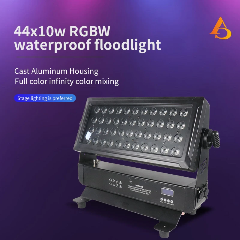 4-10pcs/44x10W RGBW 4 in 1 LED IP65 Waterproof Flood Light DMX Control Plane Spot Light Background Stain DJ Disco Stage Lighting