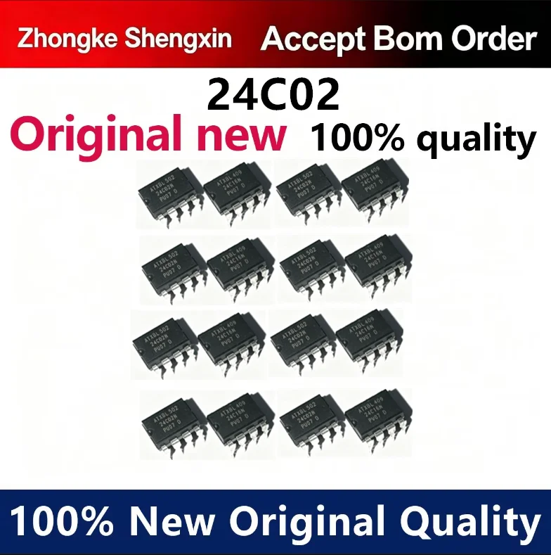 （5pcs-100pcs）New 24C02 24C02N AT24C02BN-SH-T Memory/Serial AT24C02 SMT SOP8
