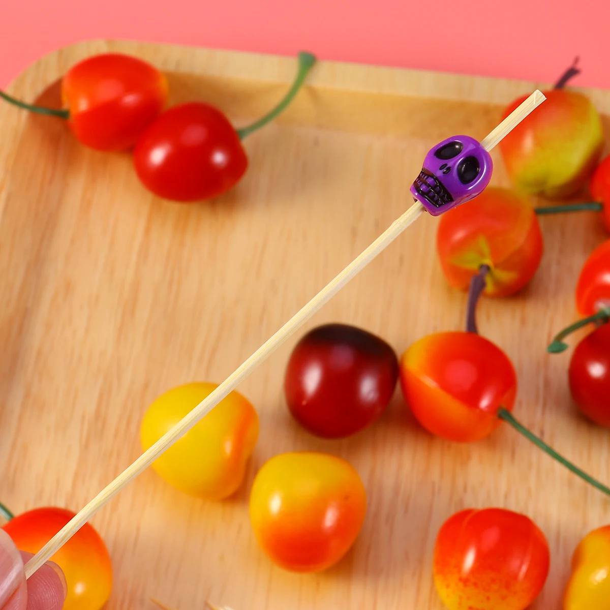 

100pcs Bamboo Fruit Picks Cocktail Sticks Wooden Appetizer Garnish Piercing Tools For Bar Ktv Home Clubs Display Serving