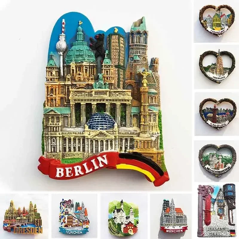 German Fridge Magnets Berlin Frankfurt Hamburg Freiburg Munchen Neuschwanstein Tourist Souvenirs Magnetic Stickers Travel Gifts