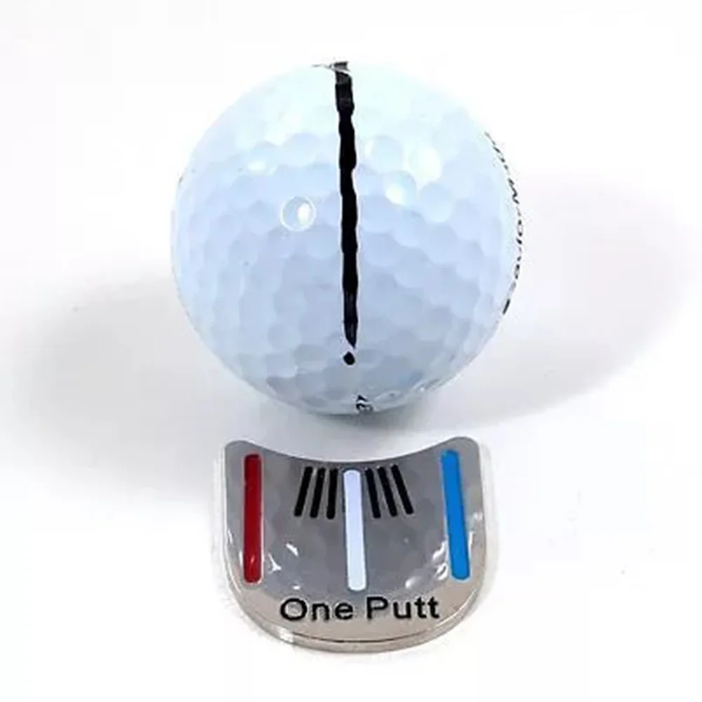 

One Putt Cap Clip Ball Position Mark Golf Ball Marker Golf Putting Alignment Aiming Tool Golf Hat Clip