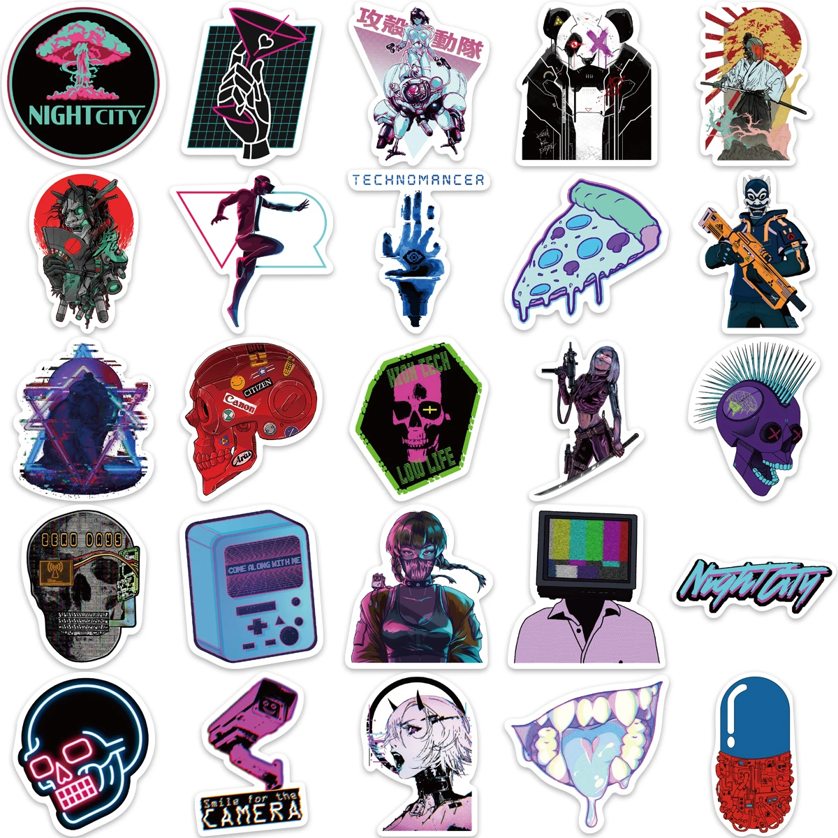 50PCS Harajuku Cyberpunk Y2K Stickers Vintage For  DIY Kids Notebook Luggage Motorcycle Laptop Refrigerator Decal Toys Decor