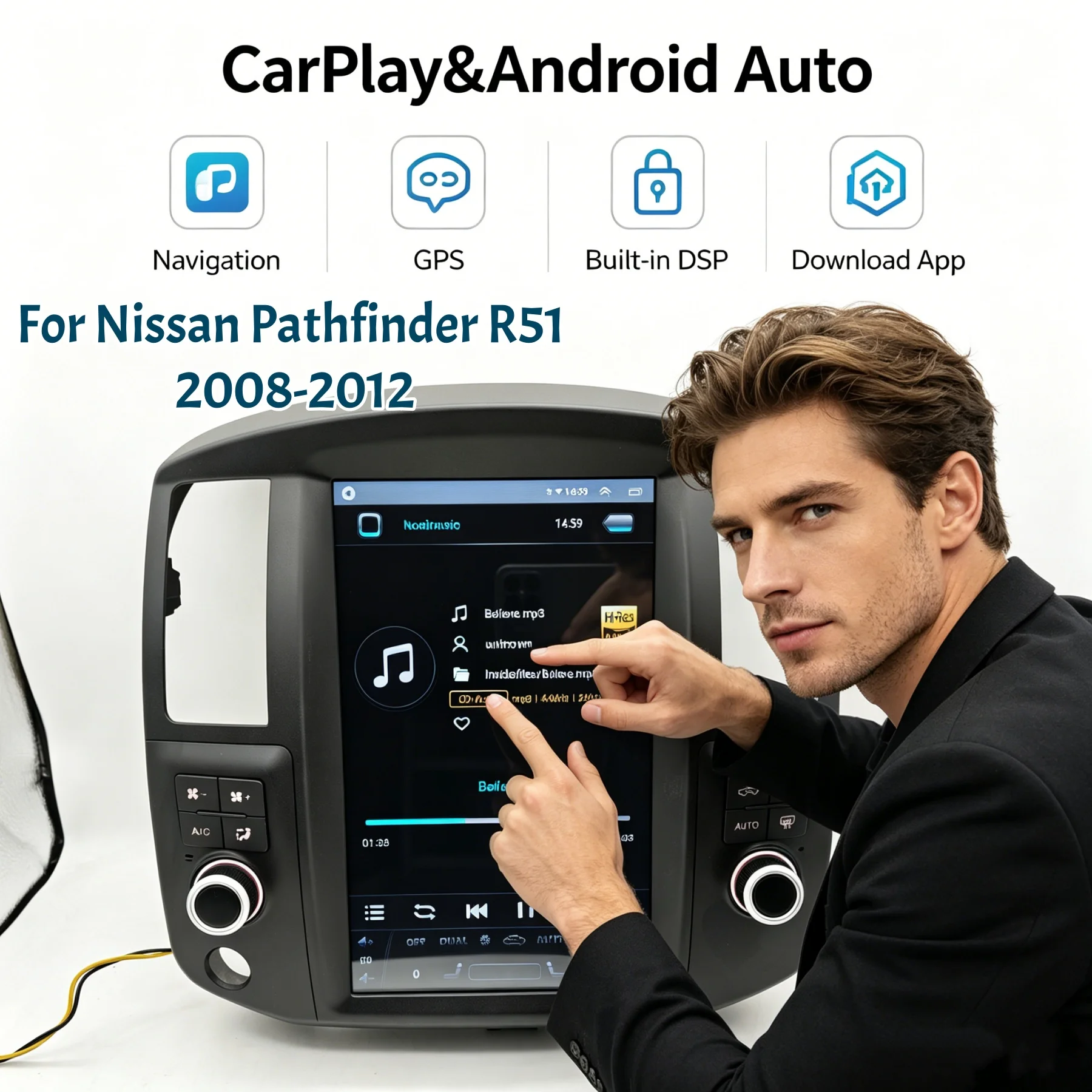 

12.8inch Android Touch Screen For Nissan Pathfinder R51 2008-2012 Car Radio DSP Wireless Carplay GPS Navigation Stereo Head Unit