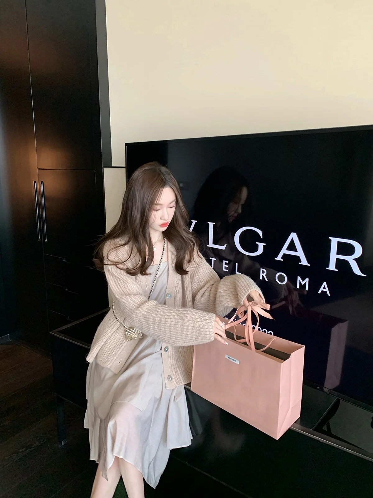 

Coolline Warm Brown Loose Women's Sweater Coat Sweet Sle Long Sve Open Cardigan Comfortable Lazy Top for Young Women