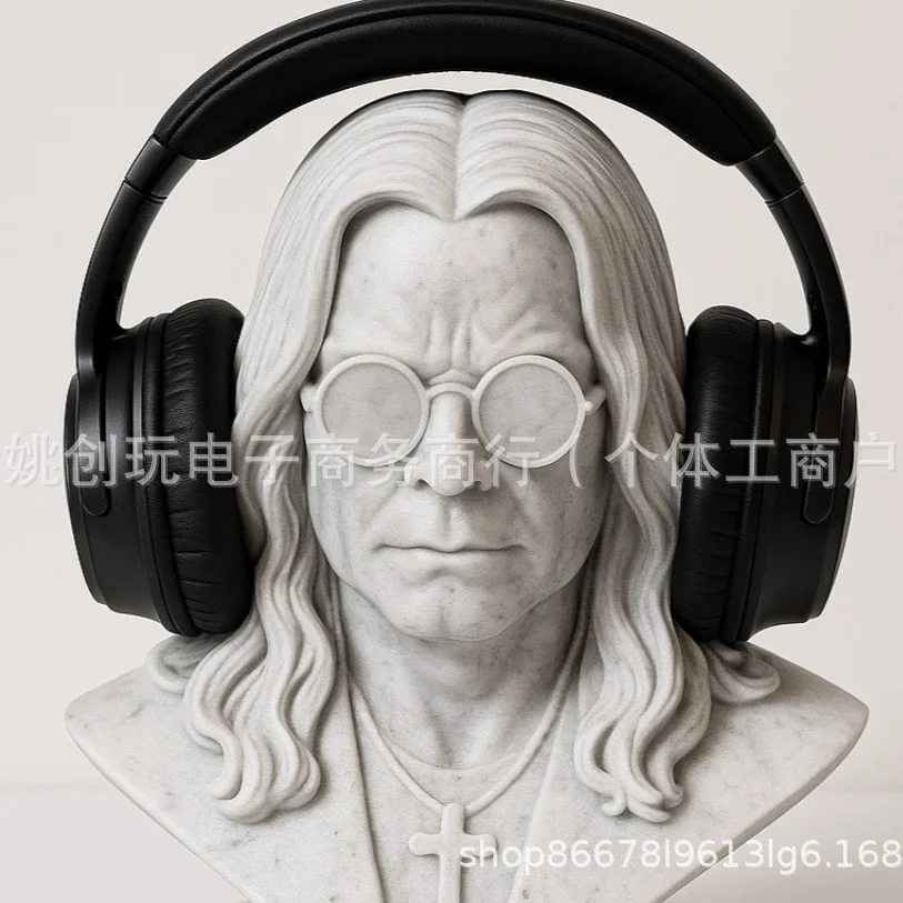 

3D Printing Ozzy Osbourne Statue Headphone Characters Characters Toys Head Statue Desk Model Computer Headphone Stand Holder
